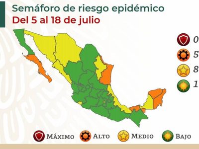 Así quedó el semáforo del 5 al 18 de julio; revisarán la metodología