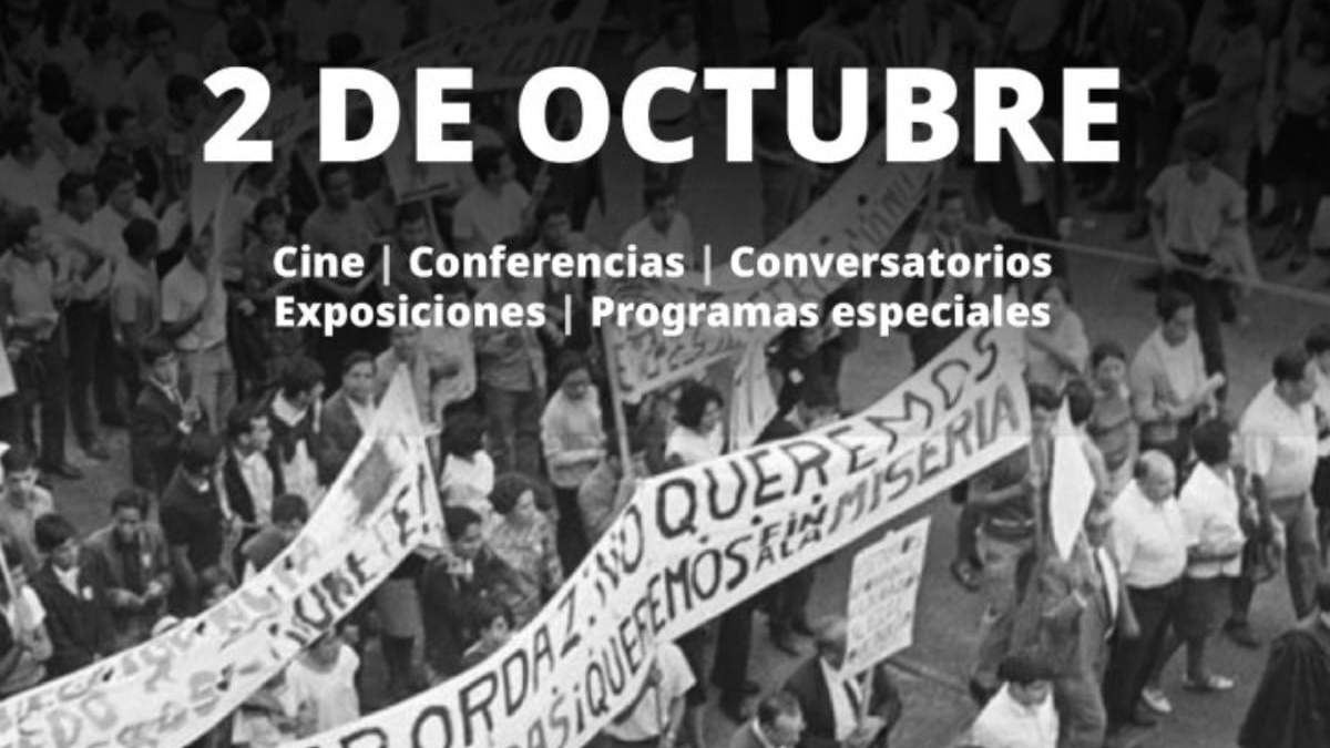 Cartelera sobre el 2 de Octubre
