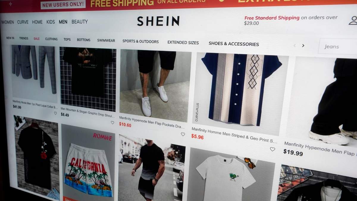 Un sitio web de Shein fotografiado el 23 de junio de 2023