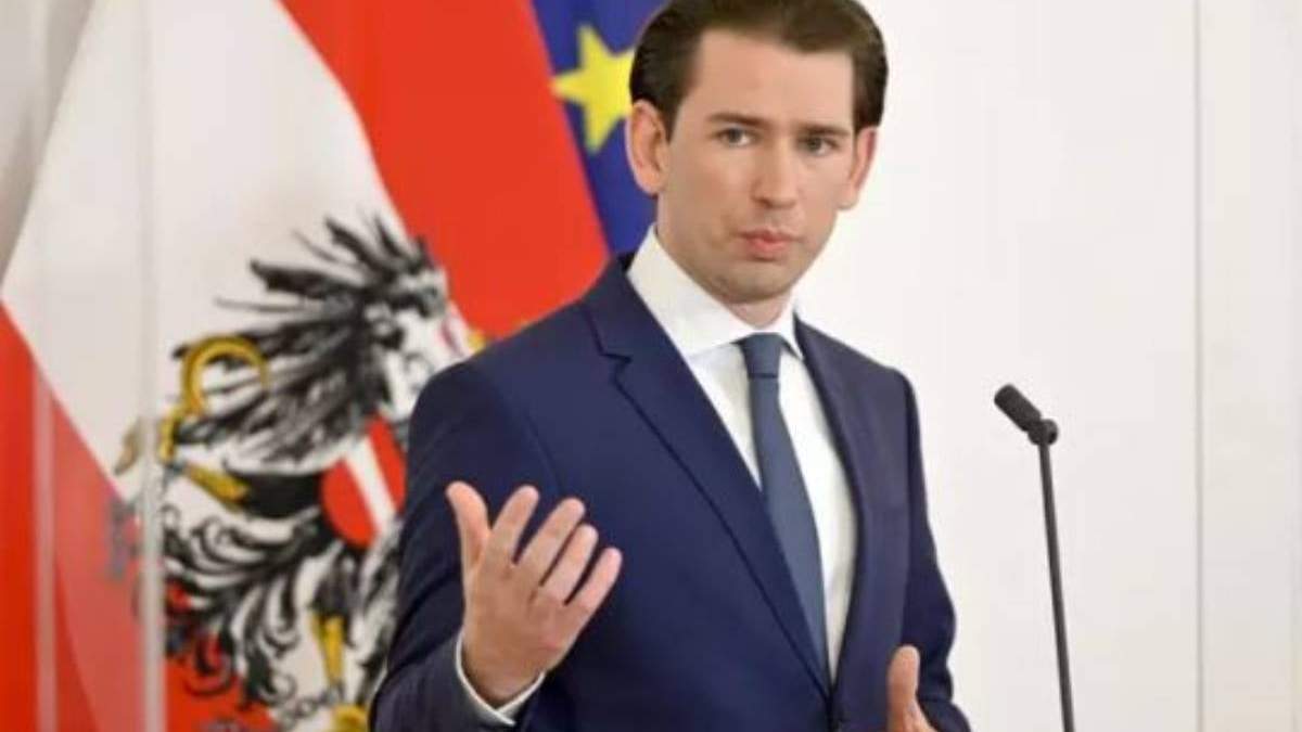 Sebastian Kurz durante una rueda de prensa