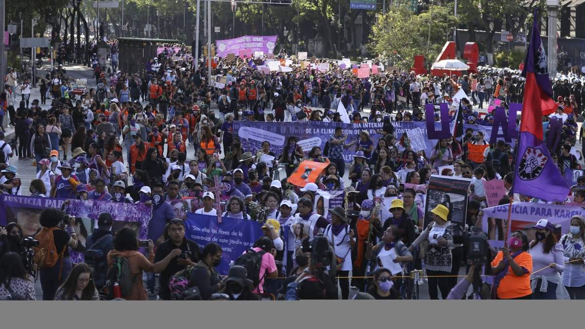 Protesta en el marco del Día Internacional de la eliminación de la violencia contra las mujeres, el 25 de noviembre de 2022 en la CDMX