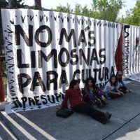 '¡Sin cultura no hay nación, ni cuarta transformación!”: la protesta del gremio cultural en San Lázaro