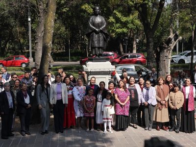 “Justicia histórica”: Sheinbaum devela monumentos a mujeres indígenas