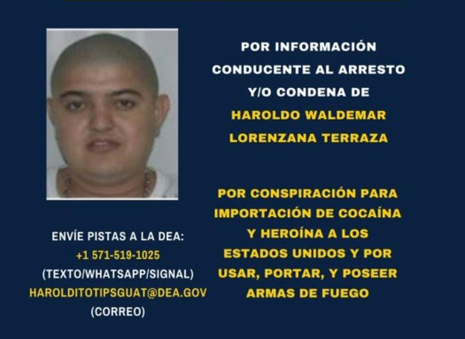 Presunto narcotraficante Haroldo Waldemar Lorenzana Terraza, uno de los últimos líderes de un grupo criminal en Guatemala
