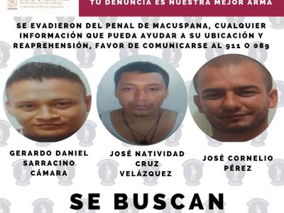 Dos secuestradores y un ladrón de vehículos se fugan de la cárcel de Macuspana