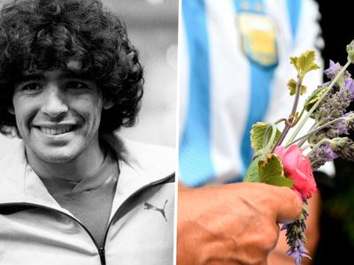 Desvanecido: la foto del hincha que no puede mantenerse de pie frente al cajón de Maradona
