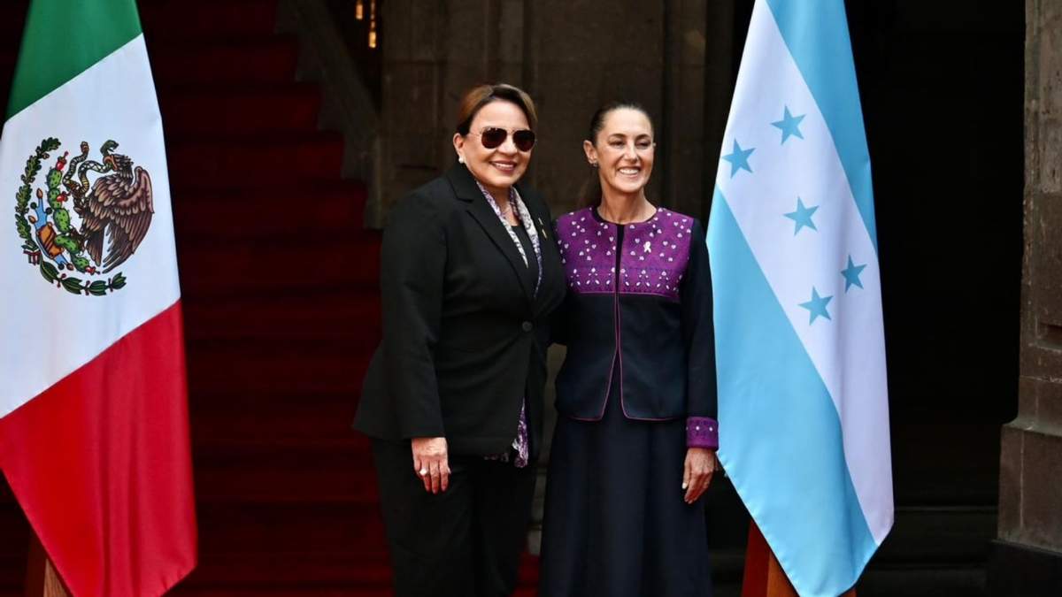 La presidenta Claudia Sheinbaum recibió a su homóloga de Honduras, Xiomara Castro en Palacio Nacional