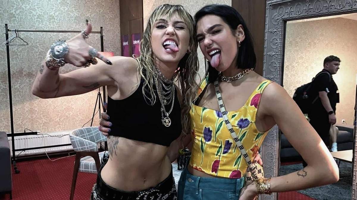 Miley Cyrus-Dua Lipa. Fuente: (Instagram)