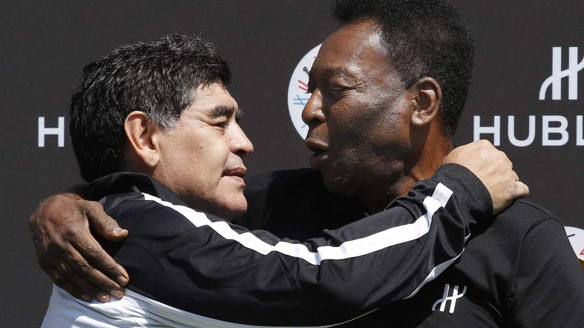 Diego Maradona y Pelé. Fuente: (Twitter)