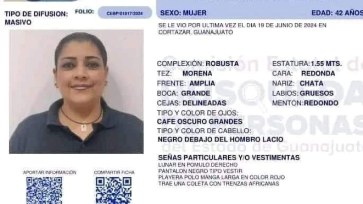 La ficha de búsqueda de Flor de María Juárez