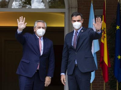 Diplomacia económica: Alberto Fernández recibe a Pedro Sánchez en la Casa Rosada