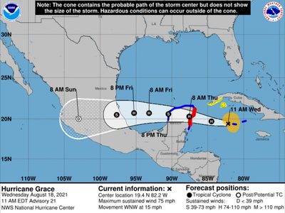"Grace" alcanzó el nivel de huracán categoría 1