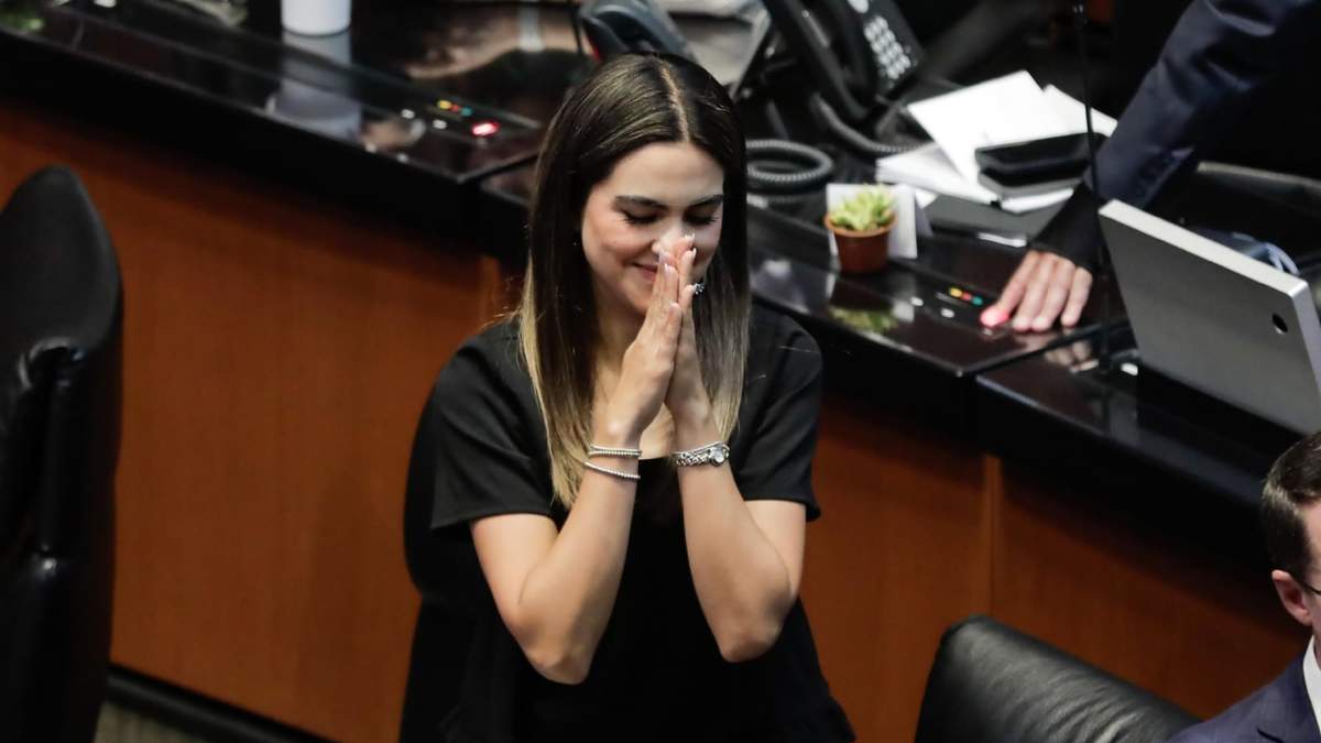 Andrea Chávez, en la sesión de este miércoles en el Senado