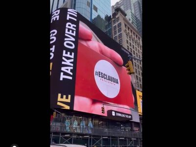 PAN presenta queja ante el INE por imagen de Sheinbaum en Times Square
