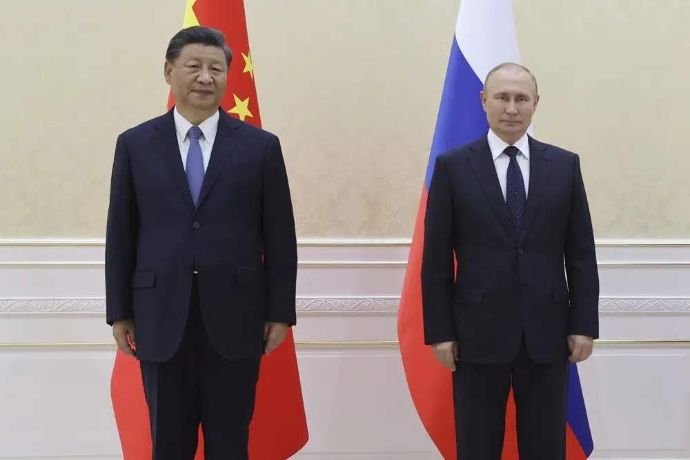 El presidente de China, Xi Jinping, y el de Rusia, Vladimir Putin, en septiembre de 2022