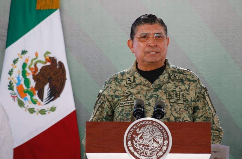 Luis Cresencio Sandoval, secretario de la Defensa Nacional, en la conferencia del 6 de octubre de 2023 desde Quintana Roo