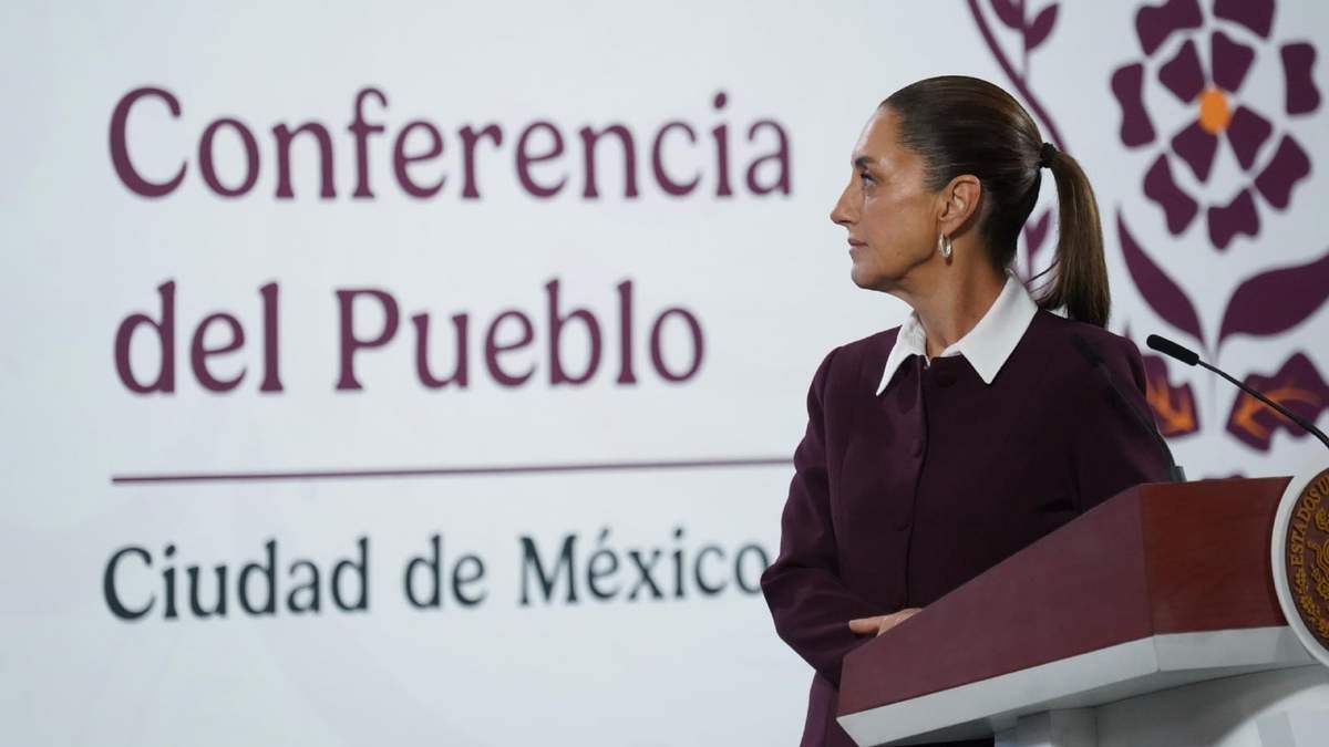La presidenta durante la conferencia matutina