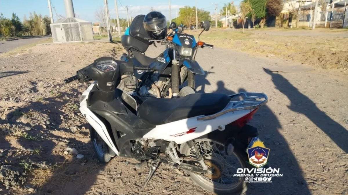 La moto que había sido robada. Fuente: (Policía de Neuquén)