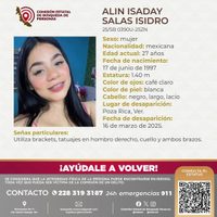 Privan de su libertad en Poza Rica a Alin Salas, hija de integrante del Colectivo María Herrera
