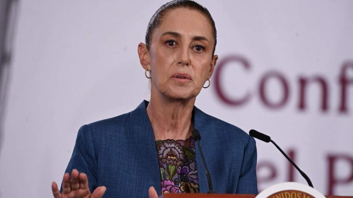La presidenta Claudia Sheinbaum en la conferencia de prensa