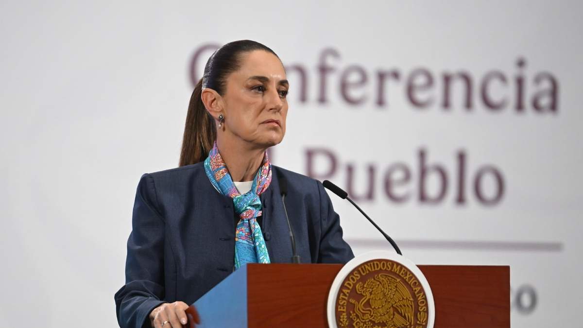 La presidenta Claudia Sheinbaum en la conferencia matutina de Palacio Nacional, este jueves 4 de septiembre de 2025