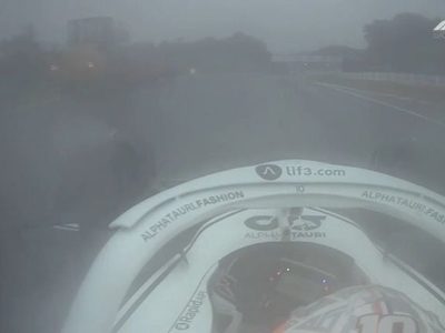GP de Japón: Pierre Gasly casi choca con una grúa en la pista (Video)