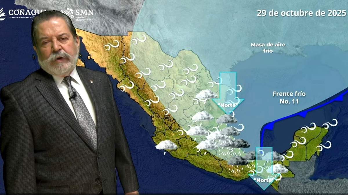 El frente frío 11 y su masa de aire polar este miércoles