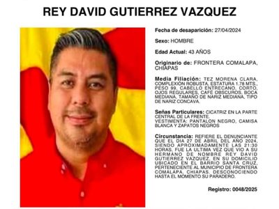Reanudan búsqueda de excandidato desaparecido de Frontera Comalapa, Chiapas