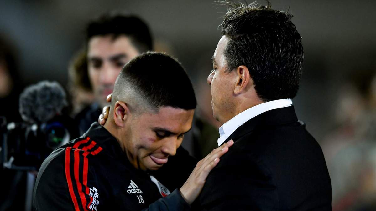 Juan Fernando Quintero y Marcelo Gallardo. Fuente: (X)