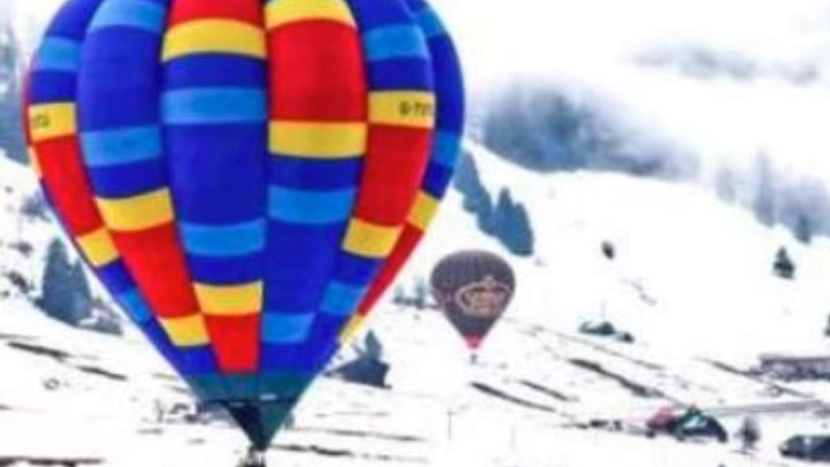 Globo aerostático en una exhibición en Suiza