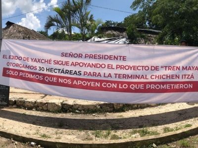 Exigen ejidatarios que se les permita acceder a sus tierras en el área de una estación del Tren Maya