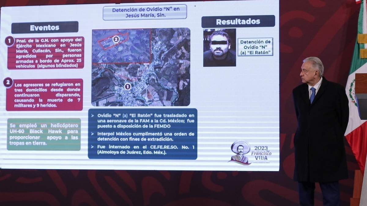 Informe sobre la captura de Ovidio Guzmán en la conferencia matutina del 6 de enero de 2023