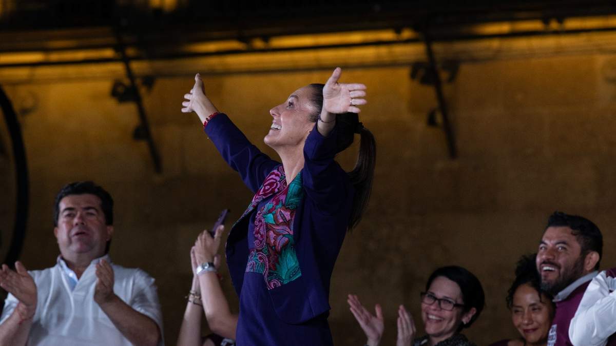 Claudia Sheinbaum, en su celebración en el Zócalo