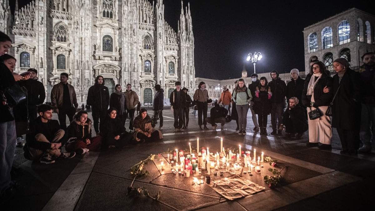Vigilia frente a la catedral de Milán para Giulia Cecchettin
