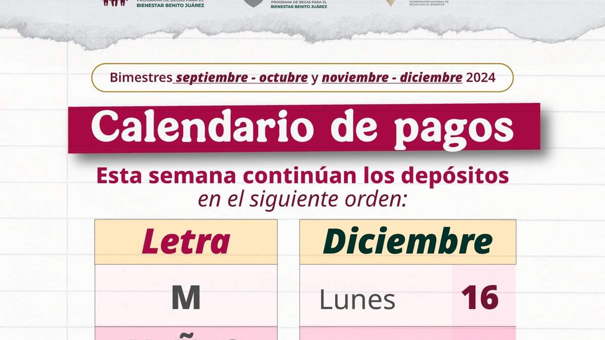 Calendario de pagos