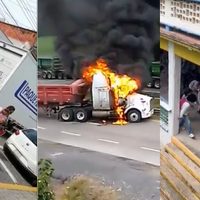 Pánico en Orizaba: Activan Código Rojo por balaceras y quema de tráiler (Videos)