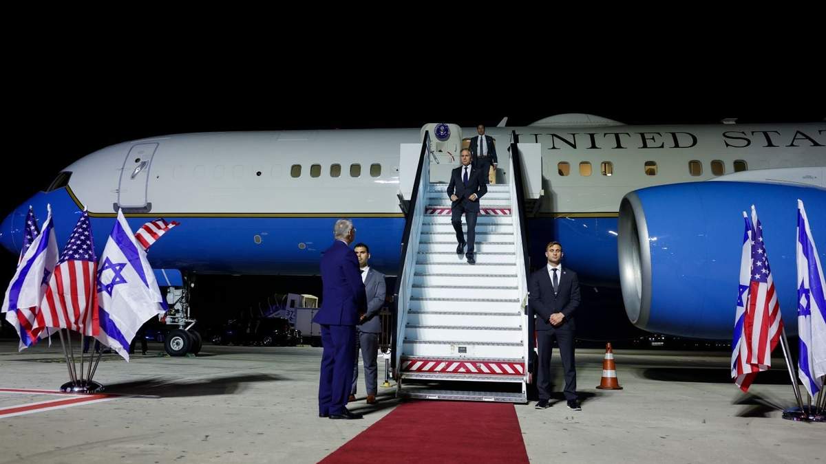 Antony Blinken a su llegada a Tel Aviv