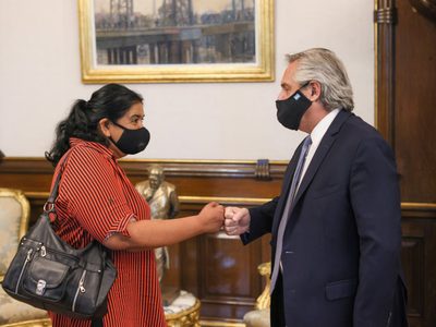 Alberto Fernández se reunió con Margarita Barrientos en Casa Rosada