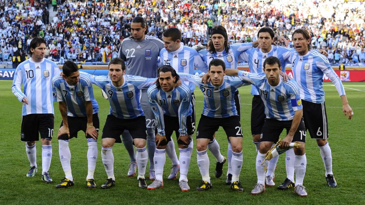 Selección Argentina en Sudáfrica 2010. Fuente: (Twitter).