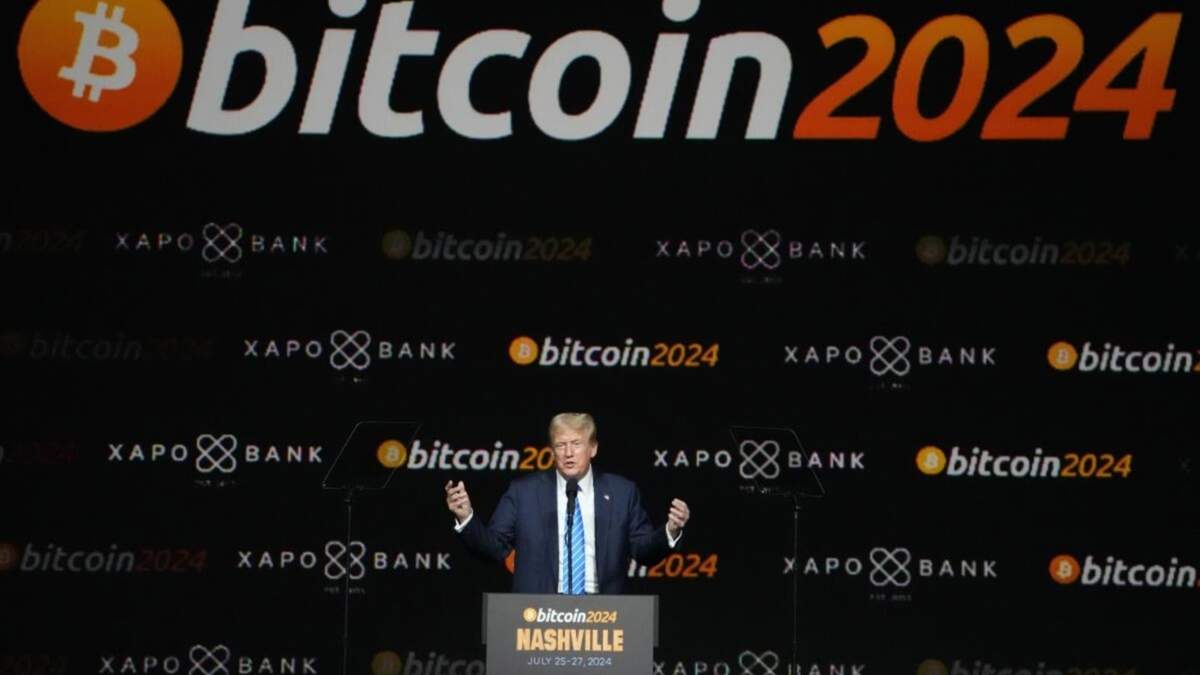 El expresidente Donald Trump durante la Conferencia de Bitcoin 2024, el sábado 27 de julio de 2024, en Nashville, Tennessee
