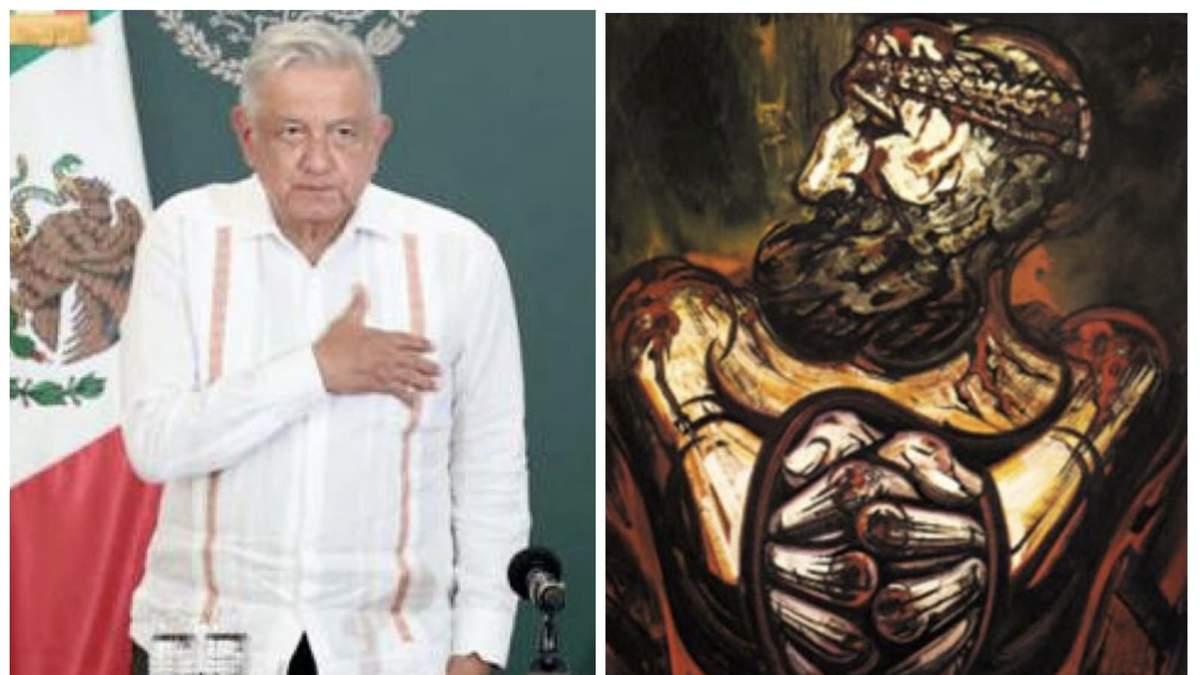 El presidente publicó en redes una pintura de Siqueiros