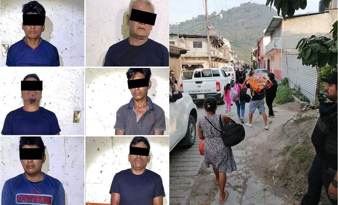 Hombres detenidos en el municipio de Tila