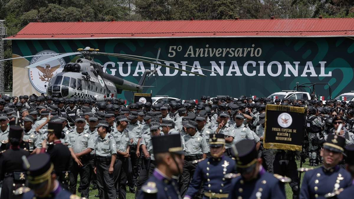 La ceremonia en Campo Marte por el quinto aniversario de la Guardia Nacional