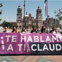Colectivos feministas relacionan a Sheinbaum con militarismo