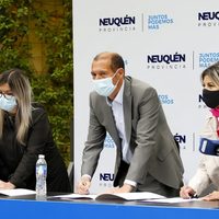 Se firmó un convenio para dos obras clave en Rincón de los Sauces