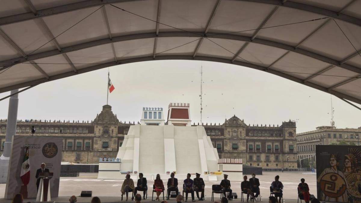 Representación del Templo Mayor en el Zócalo capitalino