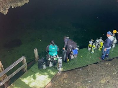 Hallan muerto a buzo argentino en cenote de Yucatán; quedó atrapado a 28 metros de profundidad