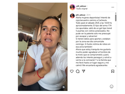 El dramático relato de una joven ciclista de Mendoza
