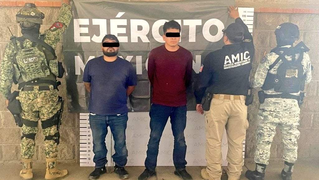"El Ponchis" y "El Chanclas" detenidos en un operativo conjunto del Gabinete de Seguridad, en Hermosillo, Sonora