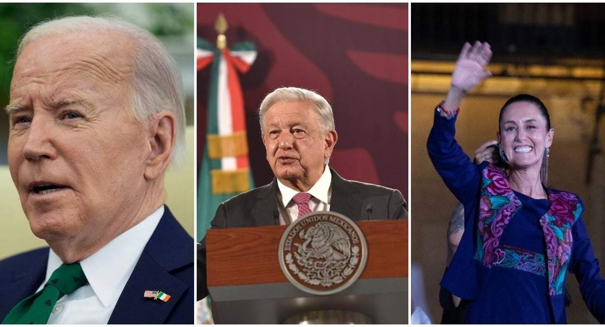 Biden, AMLO, Sheinbaum. Transición.